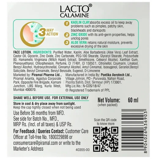 lacto calamine oil balance normal skin 60 ml